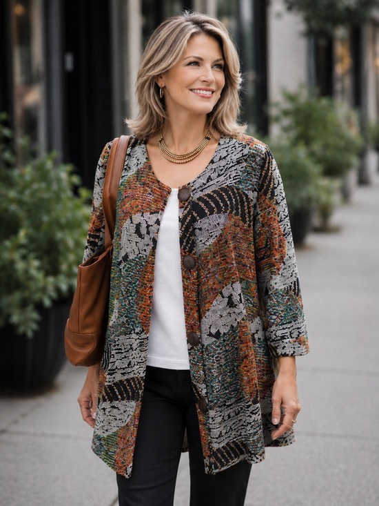 Joseph Ribkoff Jackets & Blazers - Joseph Ribkoff Mesh cost Funky Art-to-Wear Design cardigan tunic sz 8